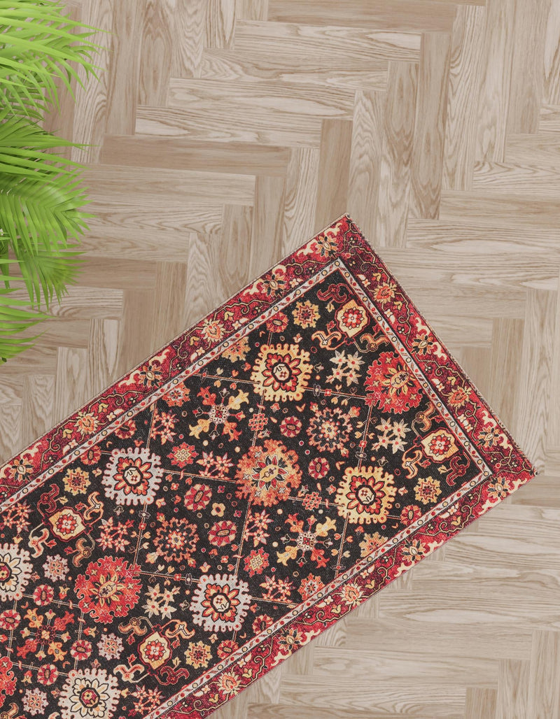 Heritage Elegance Collection Area Rug - Himeji Runner Black lifestyle 70