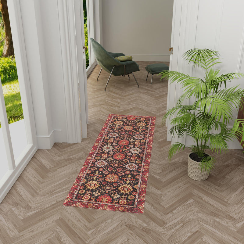 Heritage Elegance Collection Area Rug - Himeji Runner Black lifestyle 124