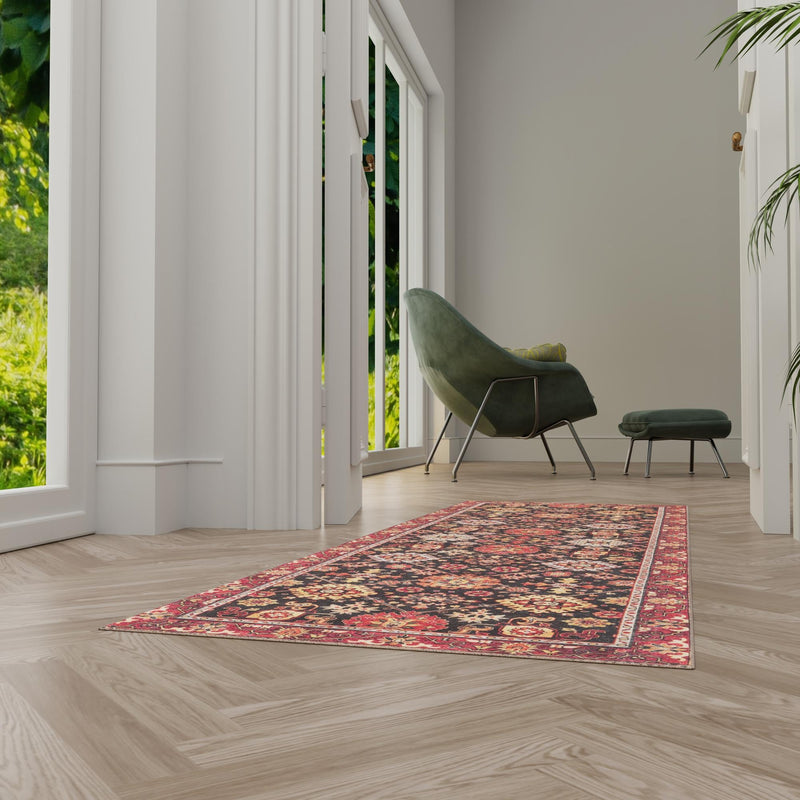 Heritage Elegance Collection Area Rug - Himeji Runner Black lifestyle 128