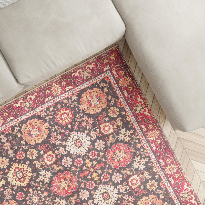 Heritage Elegance Collection Area Rug - Himeji Square Black lifestyle 132