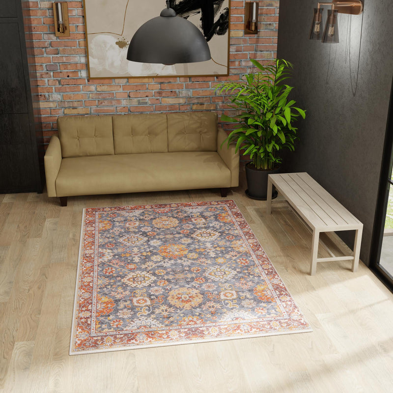 Heritage Elegance Collection Area Rug - Himeji Rectangle Navy Blue lifestyle 45