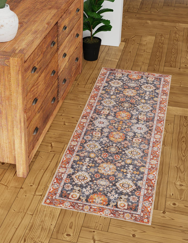 Heritage Elegance Collection Area Rug - Himeji Runner Navy Blue lifestyle 78