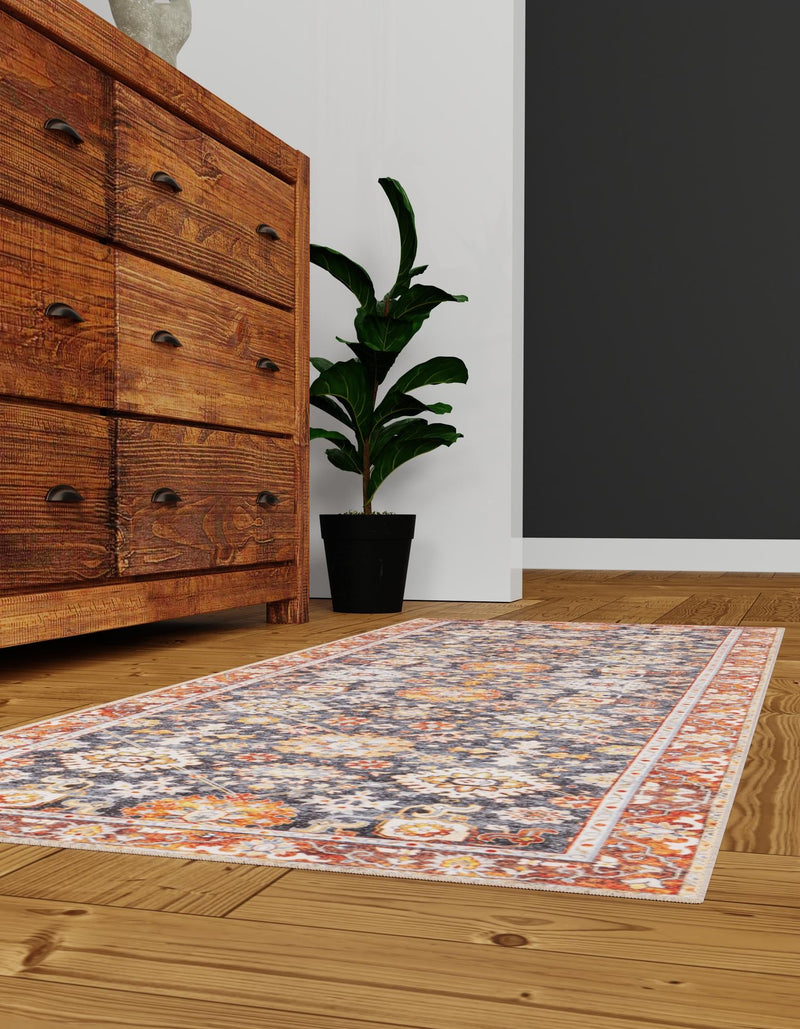 Heritage Elegance Collection Area Rug - Himeji Runner Navy Blue lifestyle 93