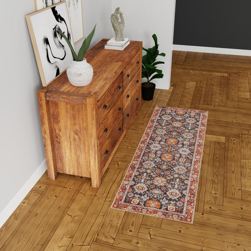 Heritage Elegance Collection Area Rug - Himeji Runner Navy Blue lifestyle 148