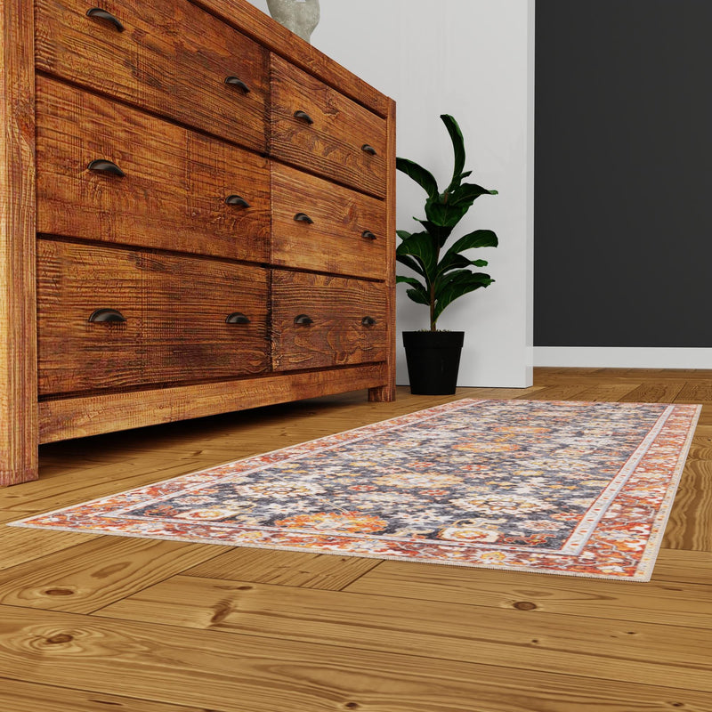 Heritage Elegance Collection Area Rug - Himeji Runner Navy Blue lifestyle 162