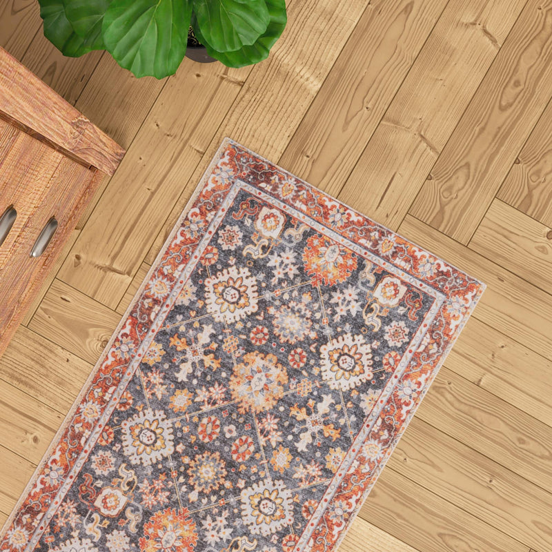 Heritage Elegance Collection Area Rug - Himeji Runner Navy Blue lifestyle 173