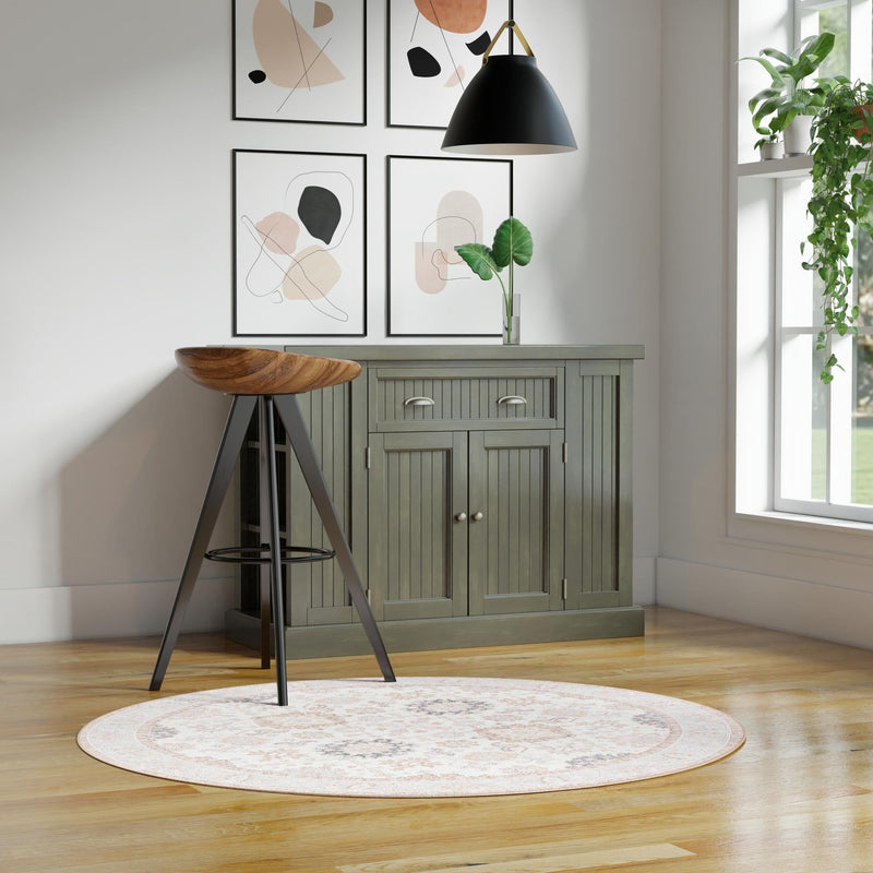 Heritage Elegance Collection Area Rug - Himeji Round Ivory lifestyle 166
