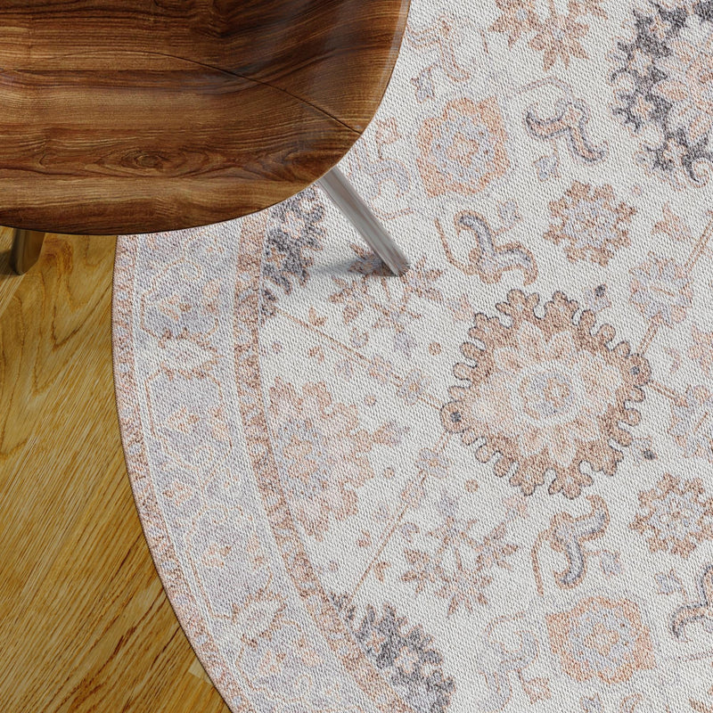 Heritage Elegance Collection Area Rug - Himeji Round Ivory lifestyle 176