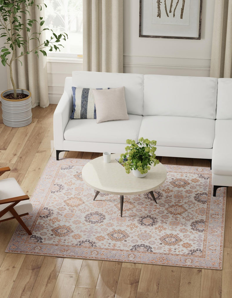Heritage Elegance Collection Area Rug - Himeji Square Ivory lifestyle 83