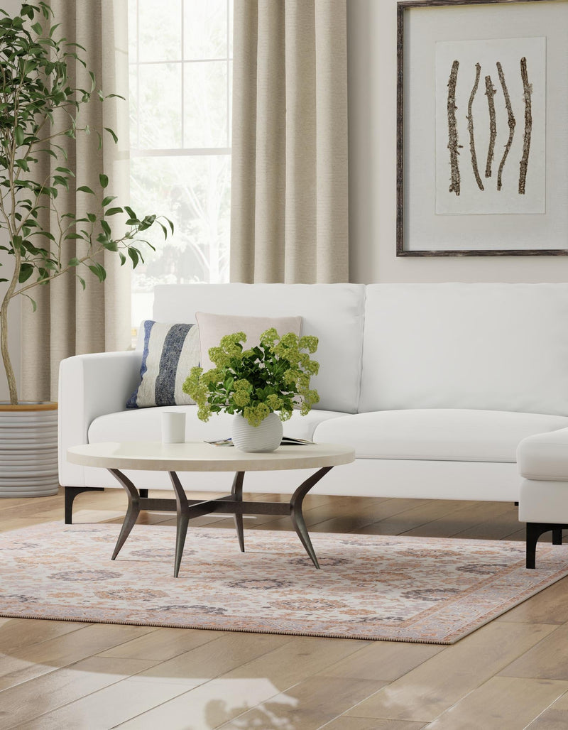 Heritage Elegance Collection Area Rug - Himeji Square Ivory lifestyle 98