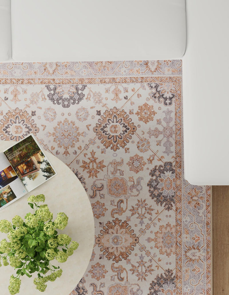 Heritage Elegance Collection Area Rug - Himeji Square Ivory lifestyle 109