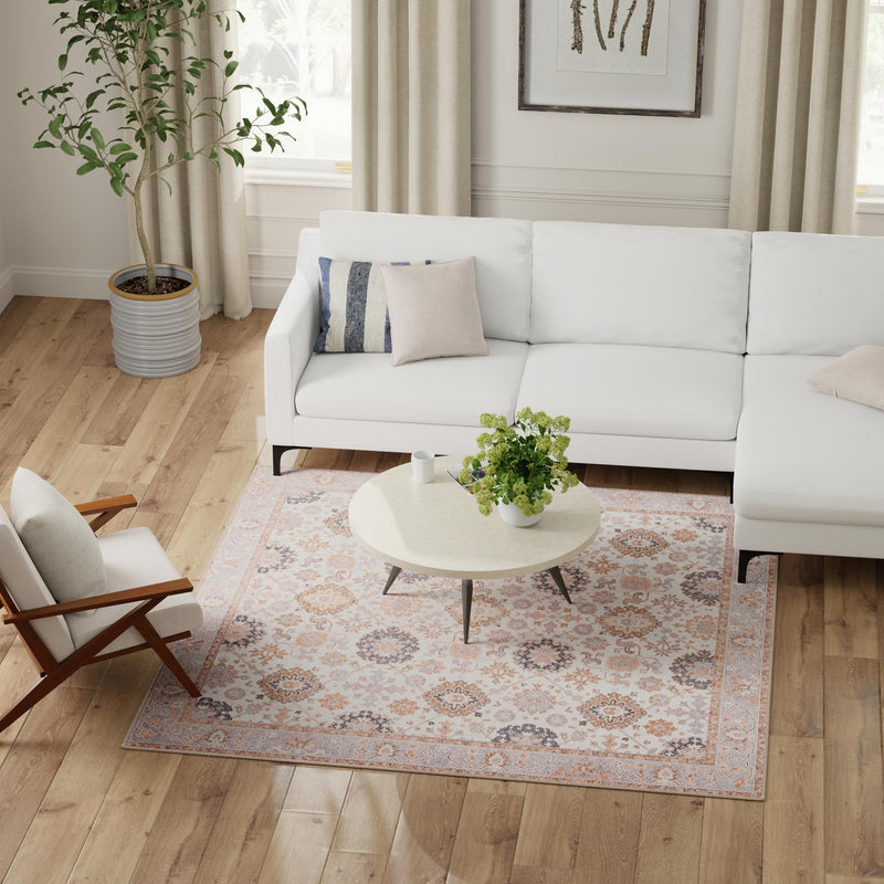 Heritage Elegance Collection Area Rug - Himeji Square Ivory lifestyle 153