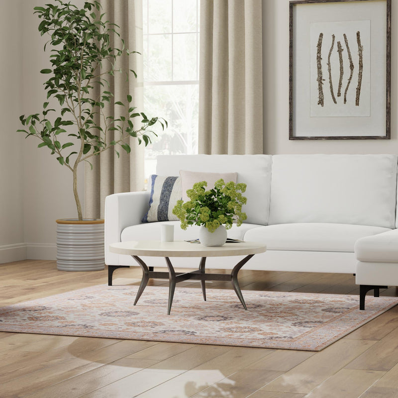 Heritage Elegance Collection Area Rug - Himeji Square Ivory lifestyle 167