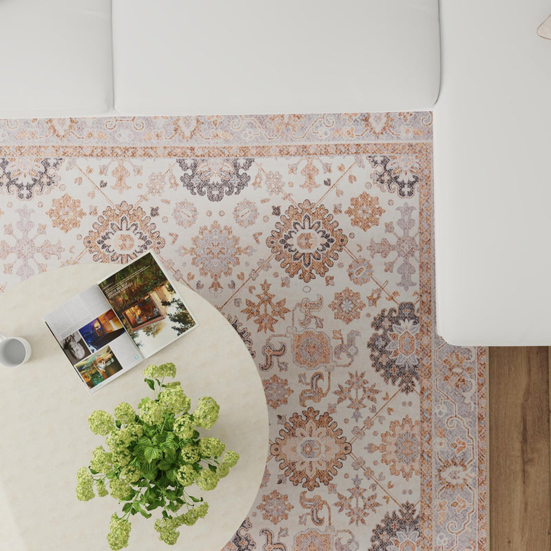 Heritage Elegance Collection Area Rug - Himeji Square Ivory lifestyle 177