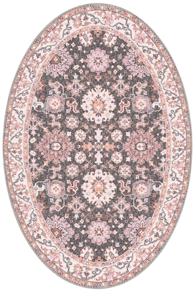 Heritage Elegance Collection Area Rug - Himeji Oval Gray lifestyle 54