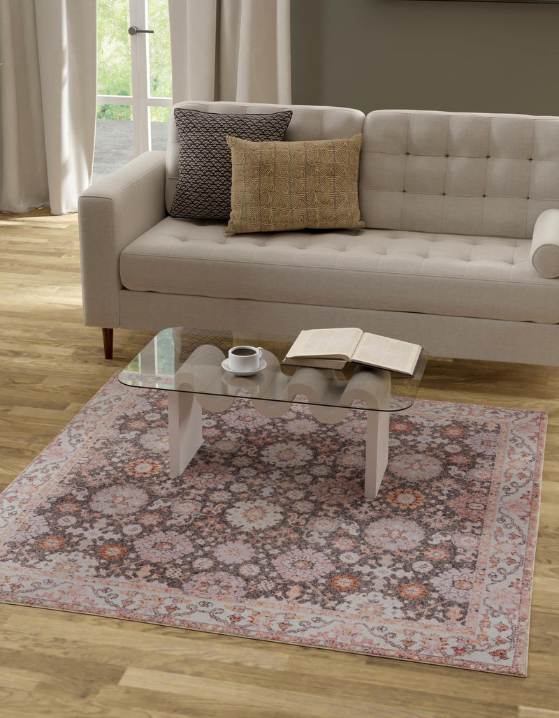 Heritage Elegance Collection Area Rug - Himeji Square Gray lifestyle 84