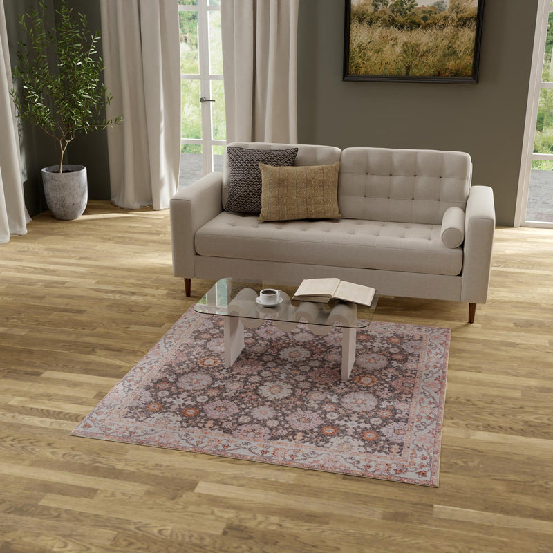 Heritage Elegance Collection Area Rug - Himeji Square Gray lifestyle 154