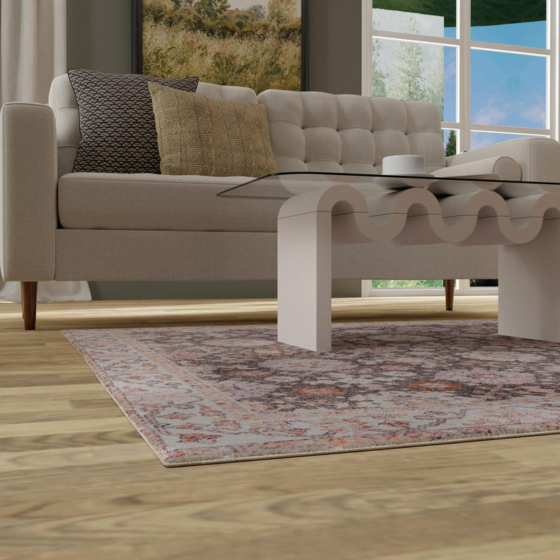 Heritage Elegance Collection Area Rug - Himeji Square Gray lifestyle 168