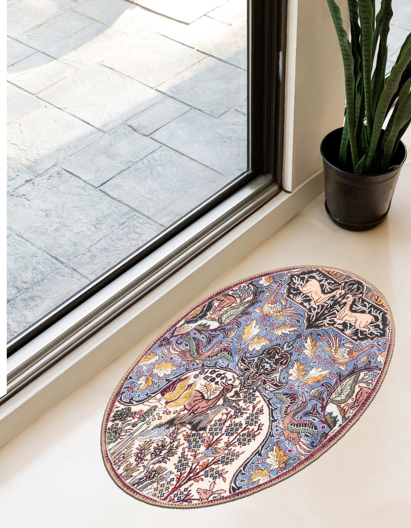 Heritage Elegance Collection Area Rug - Louvre Oval Multi lifestyle 38