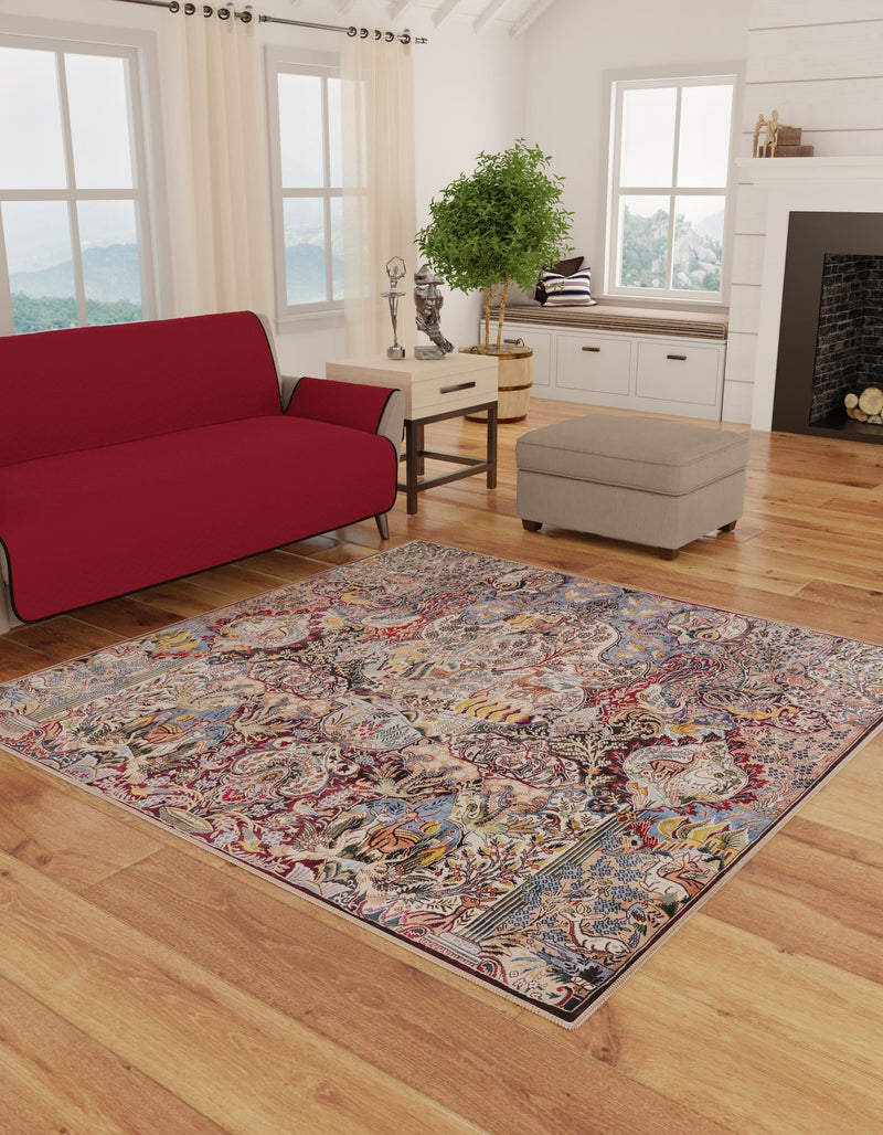 Heritage Elegance Collection Area Rug - Louvre Square Multi lifestyle 29