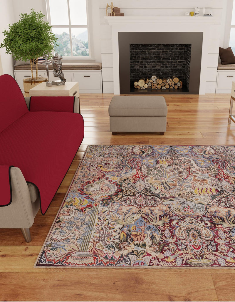 Heritage Elegance Collection Area Rug - Louvre Square Multi lifestyle 33