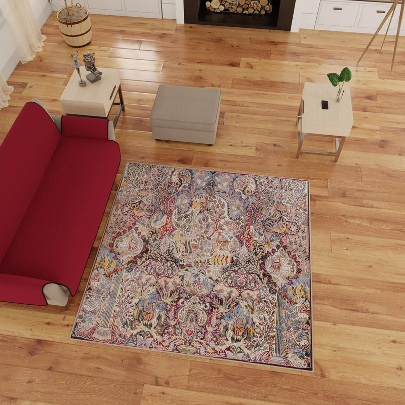 Heritage Elegance Collection Area Rug - Louvre Square Multi lifestyle 83