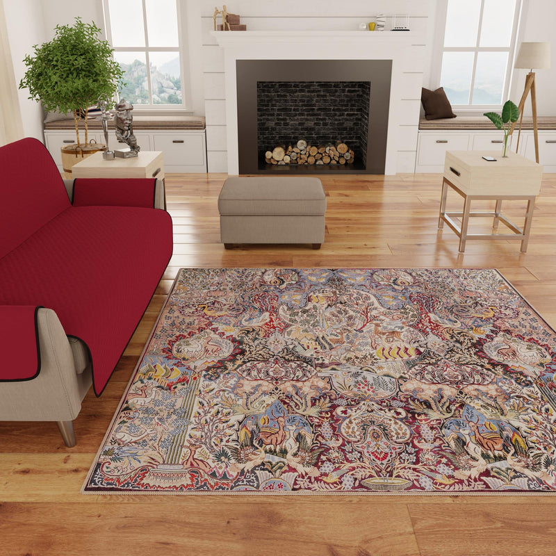 Heritage Elegance Collection Area Rug - Louvre Square Multi lifestyle 89