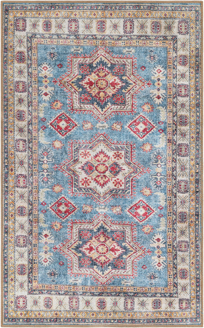 Heritage Elegance Collection Area Rug - Neuschwanstein Rectangle Light Blue lifestyle 4