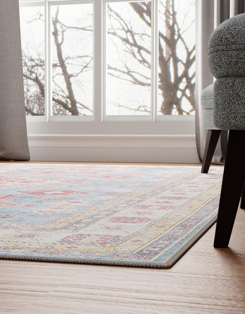 Heritage Elegance Collection Area Rug - Neuschwanstein Rectangle Light Blue lifestyle 12