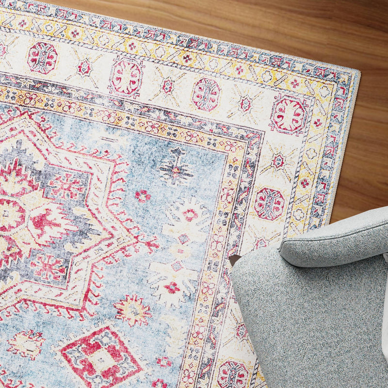 Heritage Elegance Collection Area Rug - Neuschwanstein Rectangle Light Blue lifestyle 68