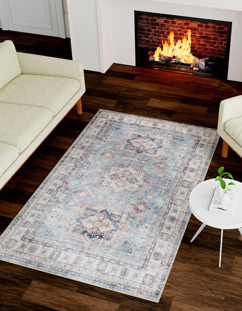 Heritage Elegance Collection Area Rug - Neuschwanstein Rectangle Soft Green lifestyle 6