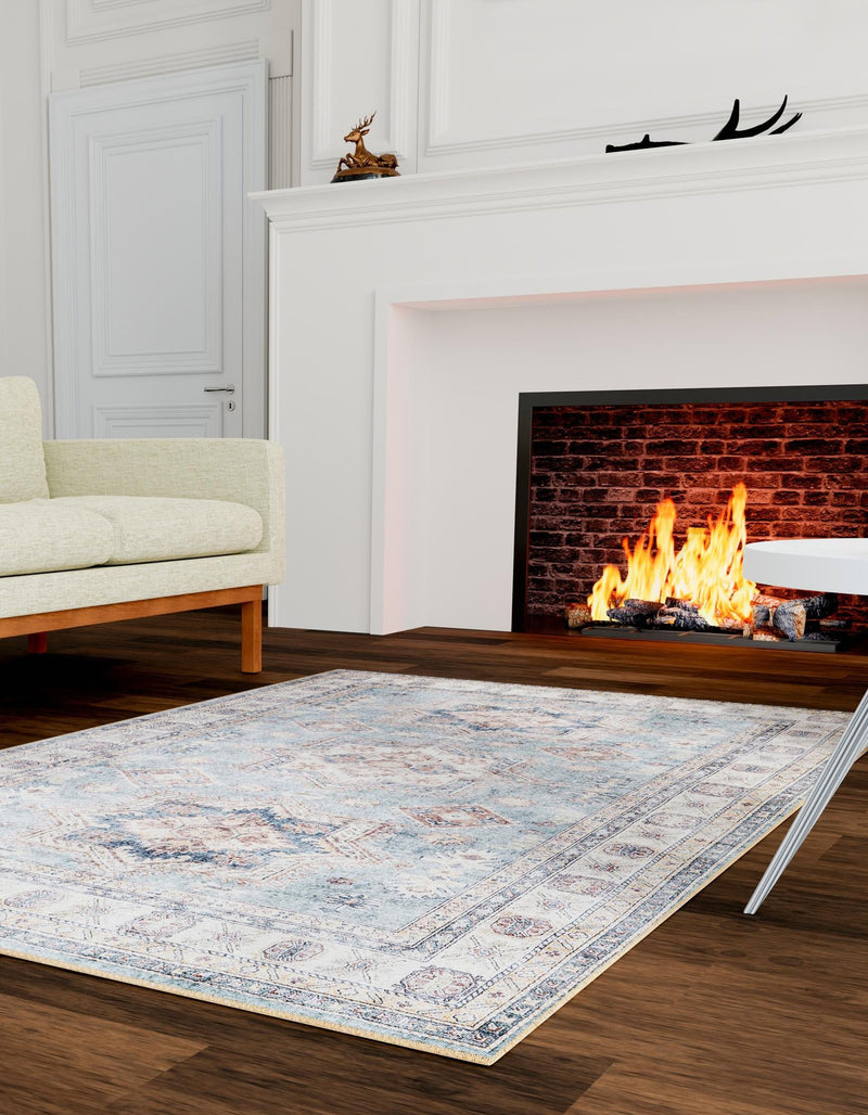 Heritage Elegance Collection Area Rug - Neuschwanstein Rectangle Soft Green lifestyle 10