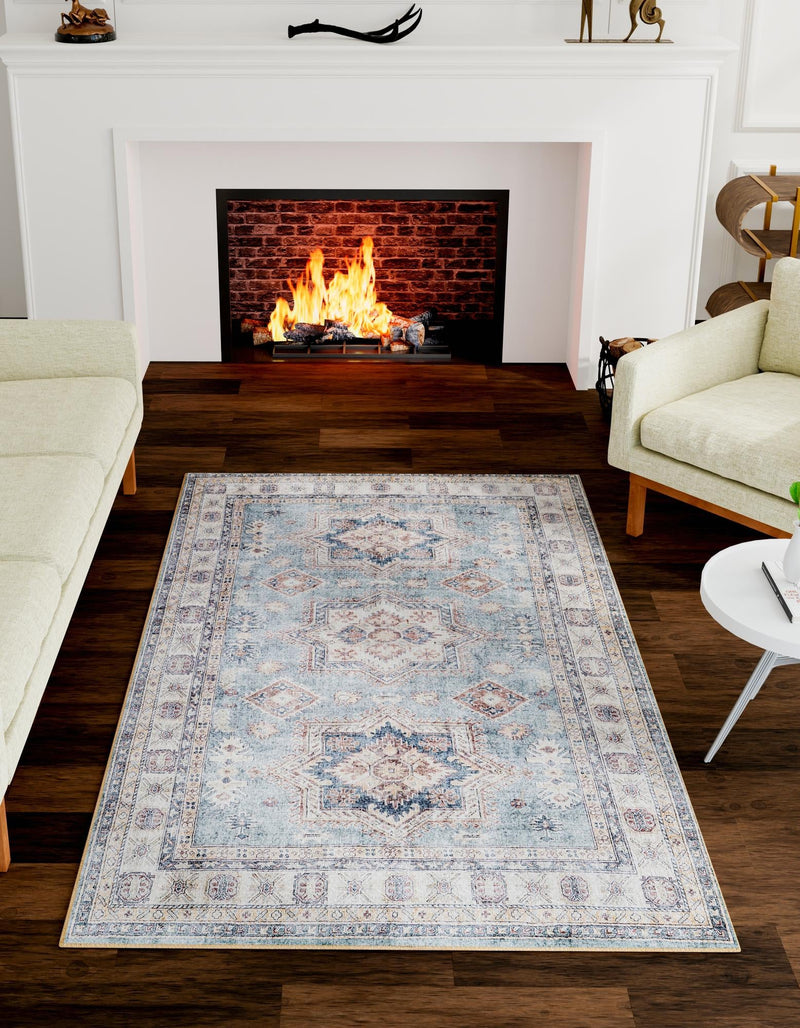 Heritage Elegance Collection Area Rug - Neuschwanstein Rectangle Soft Green lifestyle 14
