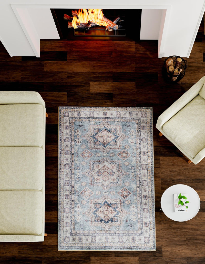 Heritage Elegance Collection Area Rug - Neuschwanstein Rectangle Soft Green lifestyle 58