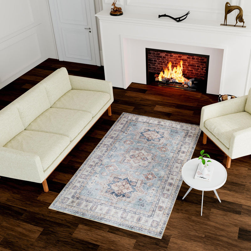 Heritage Elegance Collection Area Rug - Neuschwanstein Rectangle Soft Green lifestyle 60