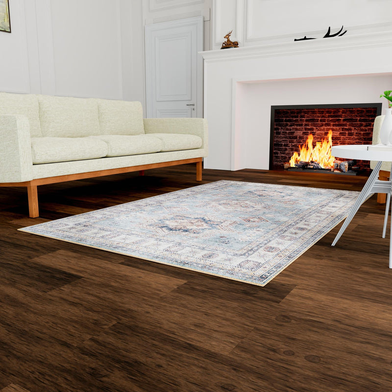 Heritage Elegance Collection Area Rug - Neuschwanstein Rectangle Soft Green lifestyle 63