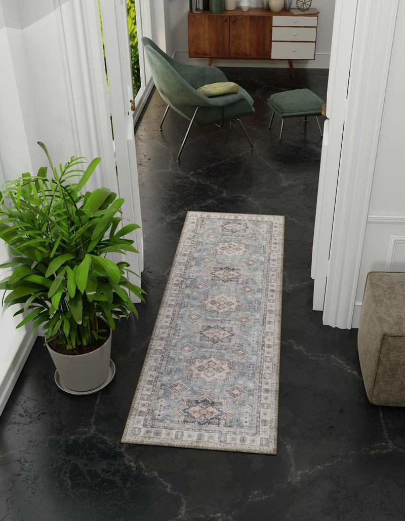Heritage Elegance Collection Area Rug - Neuschwanstein Runner Soft Green lifestyle 84