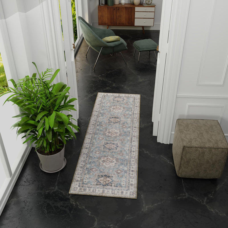 Heritage Elegance Collection Area Rug - Neuschwanstein Runner Soft Green lifestyle 163