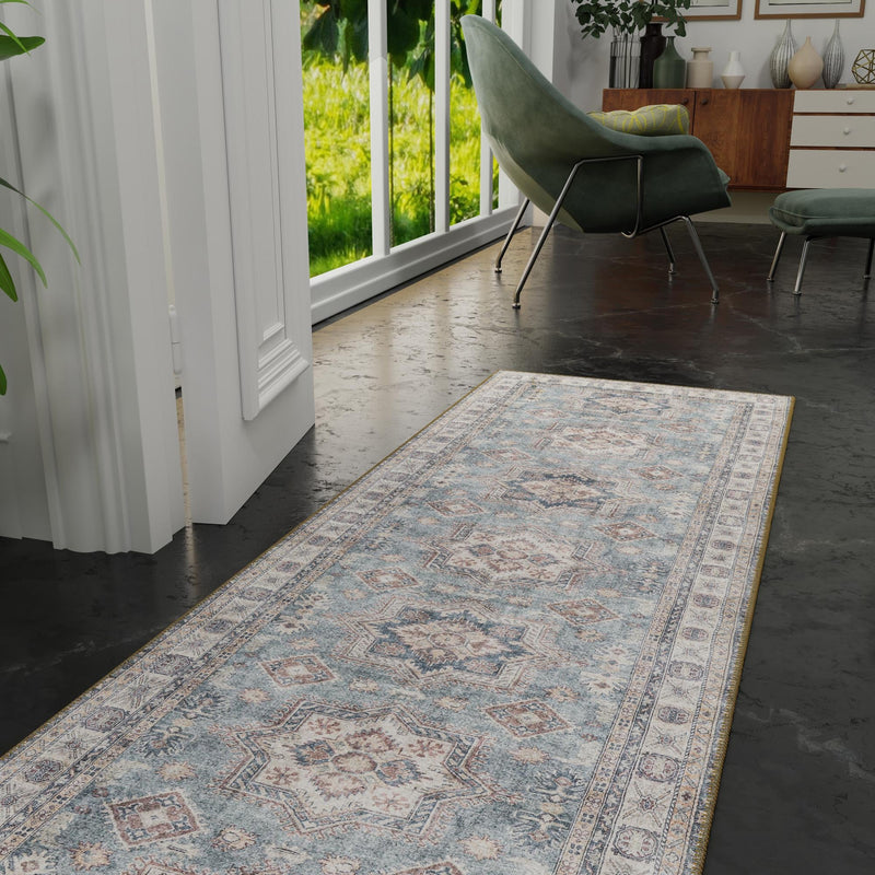 Heritage Elegance Collection Area Rug - Neuschwanstein Runner Soft Green lifestyle 181
