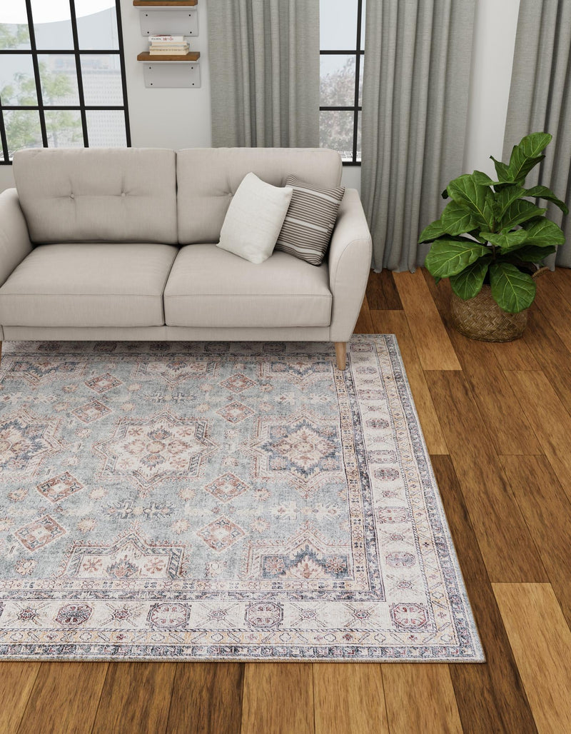 Heritage Elegance Collection Area Rug - Neuschwanstein Square Soft Green lifestyle 119