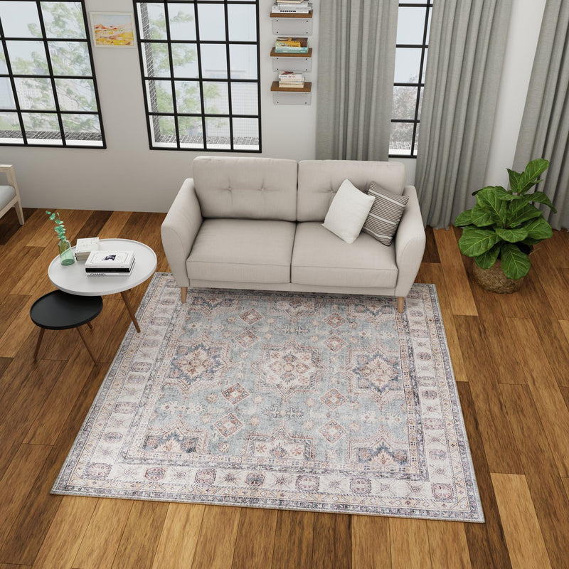 Heritage Elegance Collection Area Rug - Neuschwanstein Square Soft Green lifestyle 165