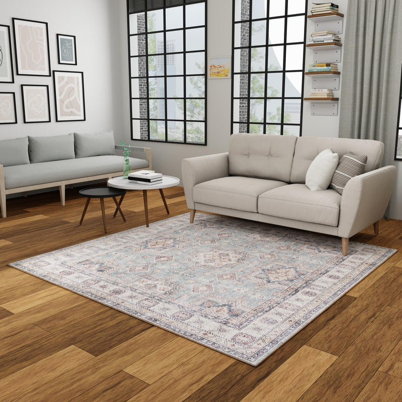 Heritage Elegance Collection Area Rug - Neuschwanstein Square Soft Green lifestyle 174