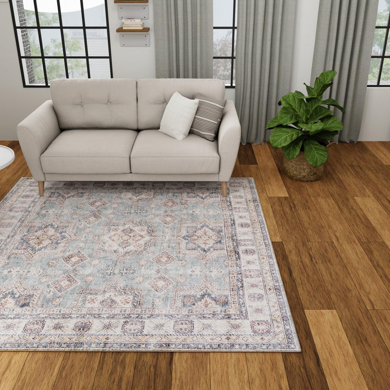Heritage Elegance Collection Area Rug - Neuschwanstein Square Soft Green lifestyle 183