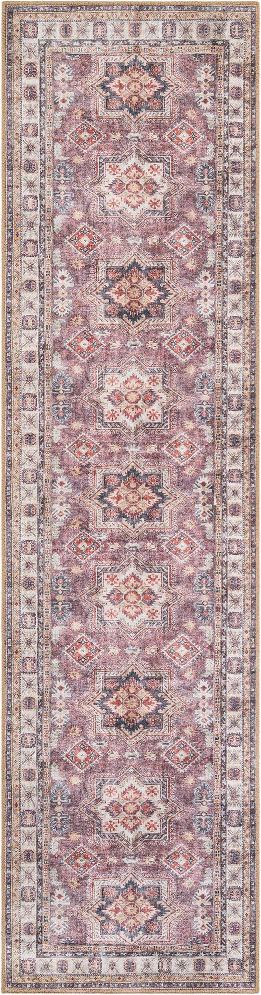 Heritage Elegance Collection Area Rug - Neuschwanstein Runner Antique Rose Pink lifestyle 71