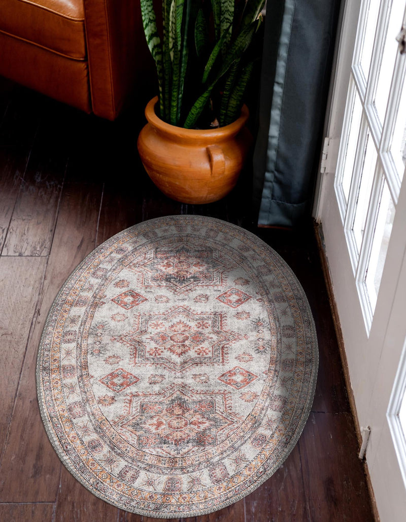 Heritage Elegance Collection Area Rug - Neuschwanstein Oval Ivory lifestyle 92