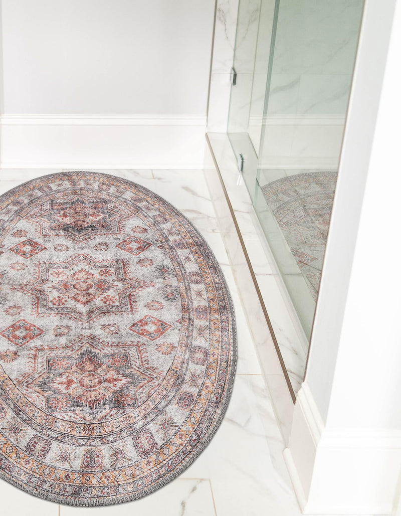 Heritage Elegance Collection Area Rug - Neuschwanstein Oval Ivory lifestyle 97