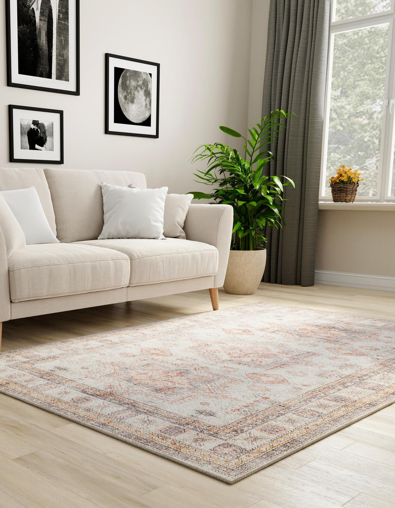 Heritage Elegance Collection Area Rug - Neuschwanstein Rectangle Ivory lifestyle 11
