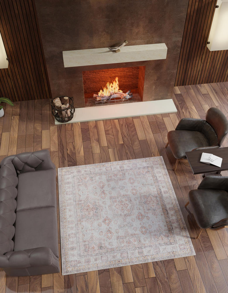 Heritage Elegance Collection Area Rug - Neuschwanstein Square Ivory lifestyle 92