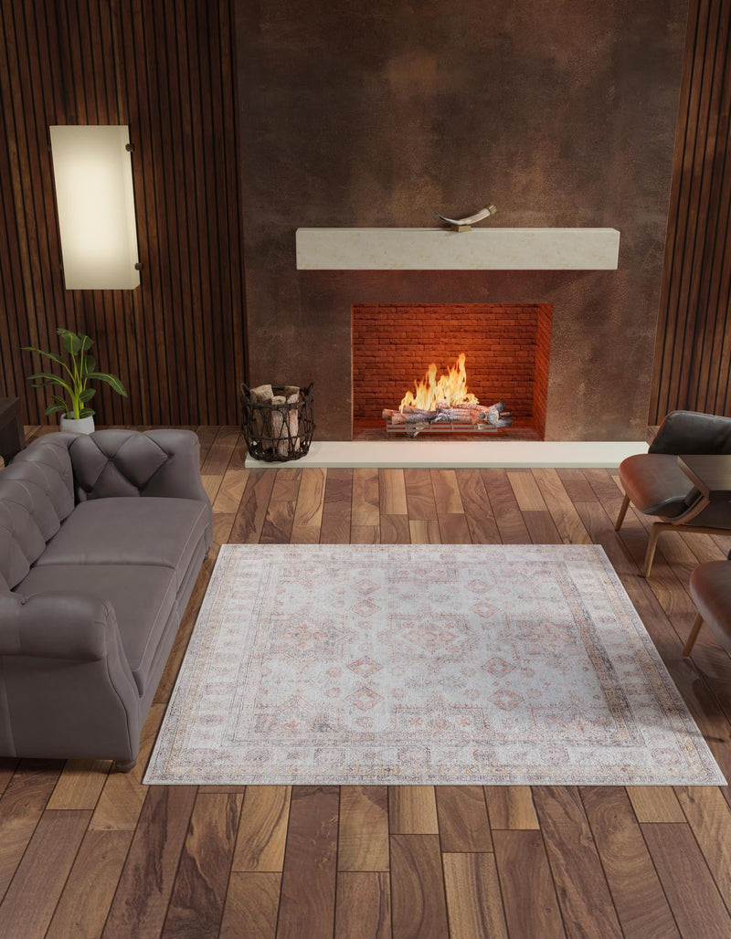 Heritage Elegance Collection Area Rug - Neuschwanstein Square Ivory lifestyle 124