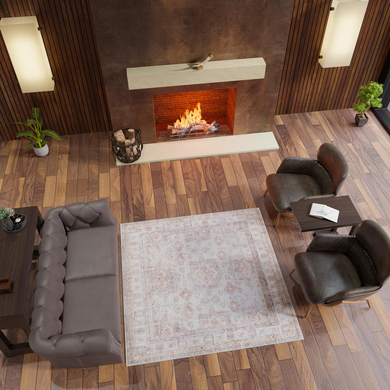 Heritage Elegance Collection Area Rug - Neuschwanstein Square Ivory lifestyle 169